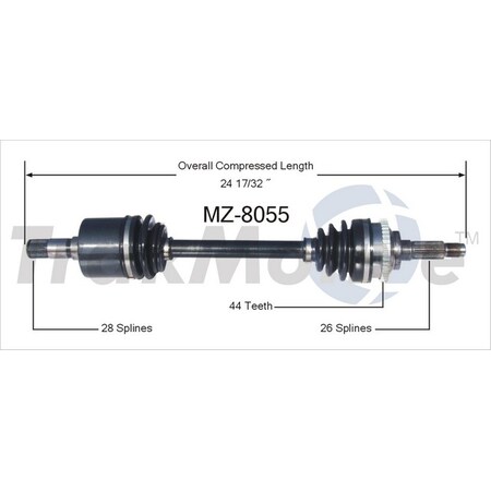 Surtrack Axle Cv Axle Shaft, Mz-8055 MZ-8055